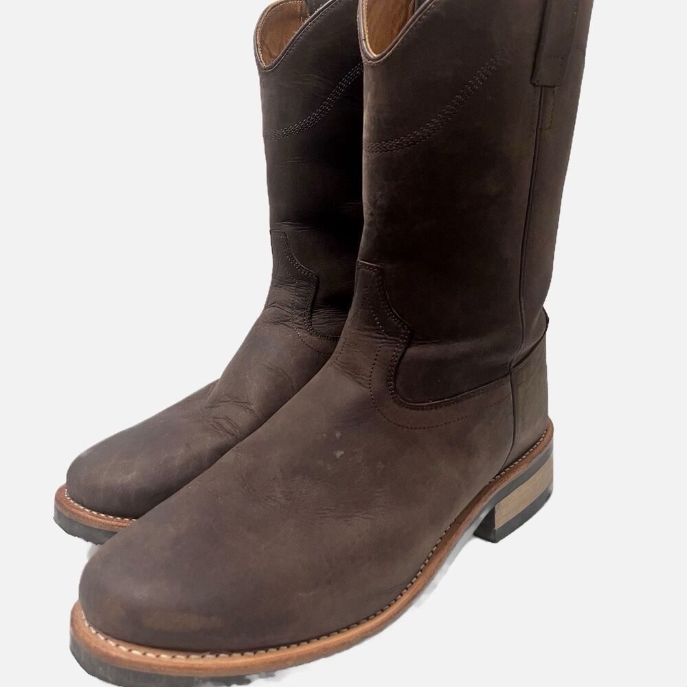 Jama Old West MB2061 Men’s Brown Nubuck Slip On Boots Size 9.5 EE